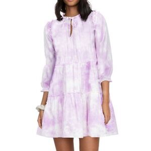 Generation Love Rumi Tie Dye Lilac Purple Ruffle Dress Size M